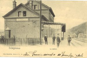 dans l'après midi, sur réquisition , ce fut le départ à la gare de Sclaigneaux de toute la jeunesse.